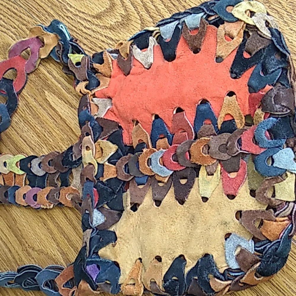 Hobo Leather Patchwork Pieces Bag Perfect Vintage… - image 2